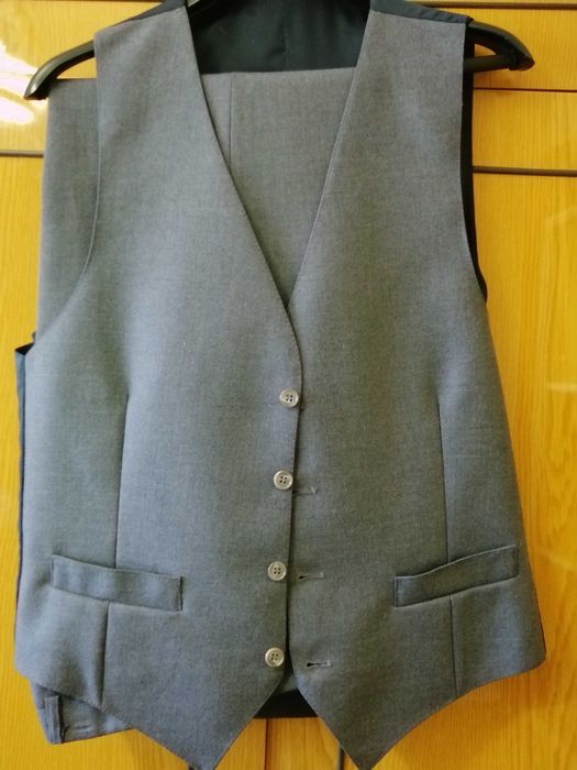 Мужской классический костюм-тройка, костюм чоловічий, б/у, размер 52