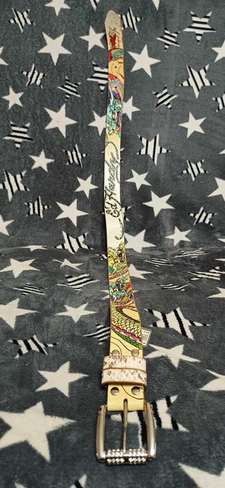 Ремінь шкіряний Ed Hardy by Christian Audigier. Ручна робота.