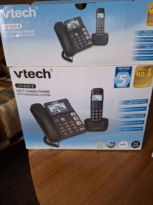 Telefon stacjonarny vtech LS1650-B nowy.