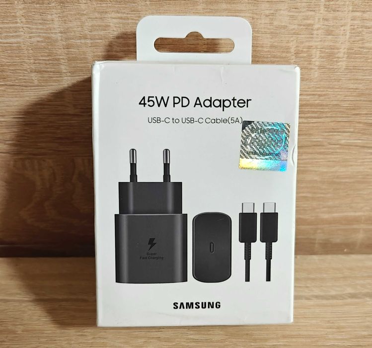 Зарядное Samsung 45 Вт + кабель 5 А, оригинальный комплект.
