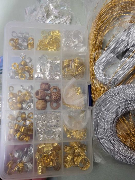 Zestaw akcesoriów DIY, biżuteria, włosy. Nowe