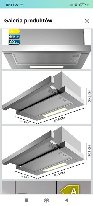 Cecotec okap teleskopowy 60 cm