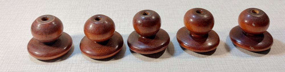 Дерев'яні ручки-кнопки (5 шт.) / Мебельные ручки Ретро.