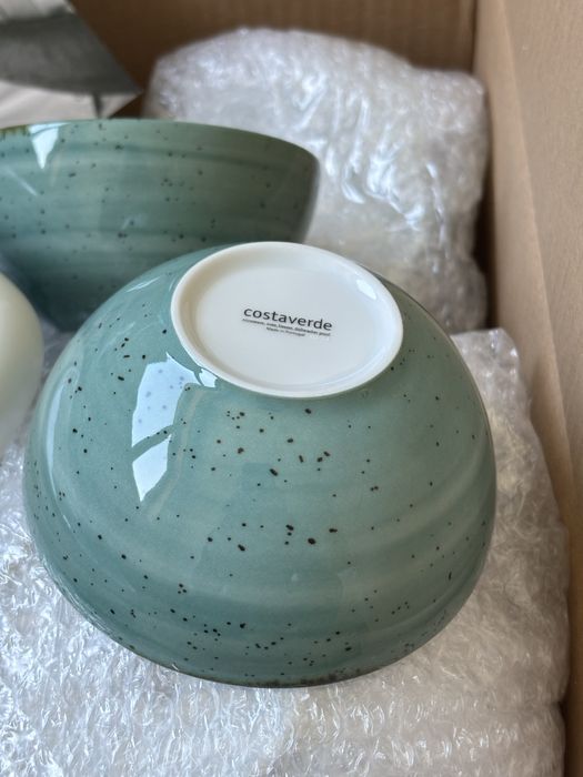 Conjunto de loica de 46 pecas Linha Rustico Costa Verde