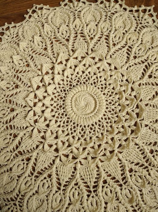 Серветка гачком салфетка 43см крючком колір топленого молока,молочний.