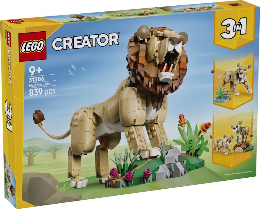 LEGO® Creator 3-in-1 31386 Дикі тварини: Величний лев (Wild Animals: Majestic Lion)