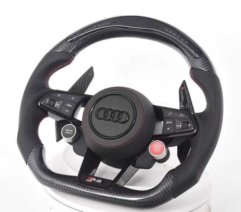 Руль карбоновый Audi Q8 4MN SQ8 RSQ8 / Q7 4M SQ7 / S5 RS5 / S6 RS6 / S7 RS7 / S8 / R8 / A6 A7 C8 / A8 D5 / e-tron GE кермо