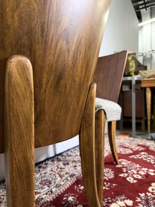 Krzesła PRL proj. J.Halabala Czechy lata 60. buk mat fargotex vintage