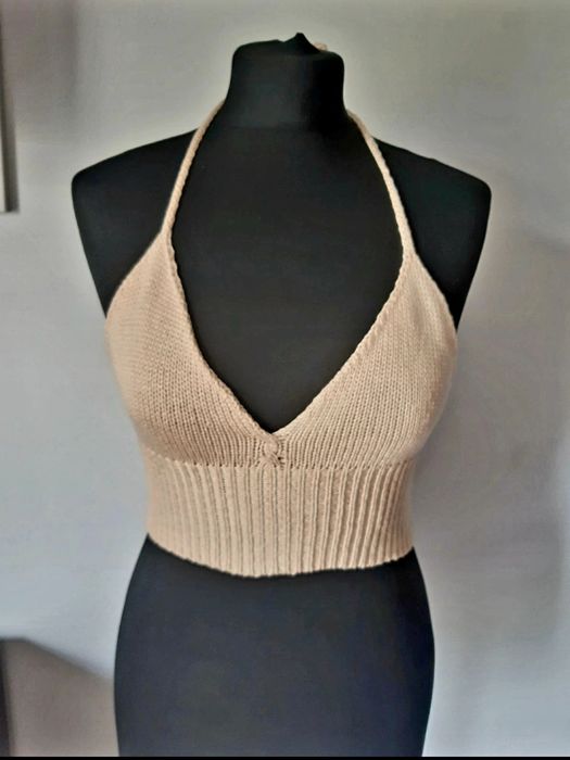 Crop top damski wiązany u szyi, Rehab z USA, S