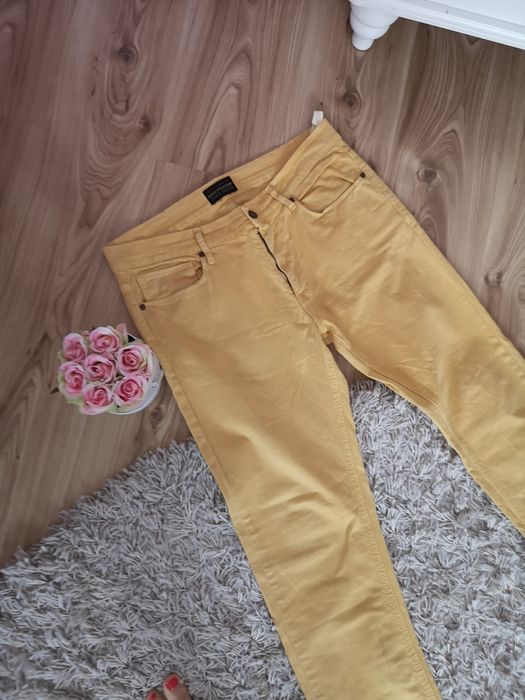 Spodnie męskie żółte Zara jeansy Zara 34