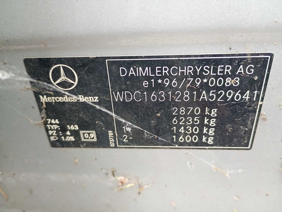 Mercedes ML W163 4,0 744 lusterko prawe lub lewe, części transport FV dostawa