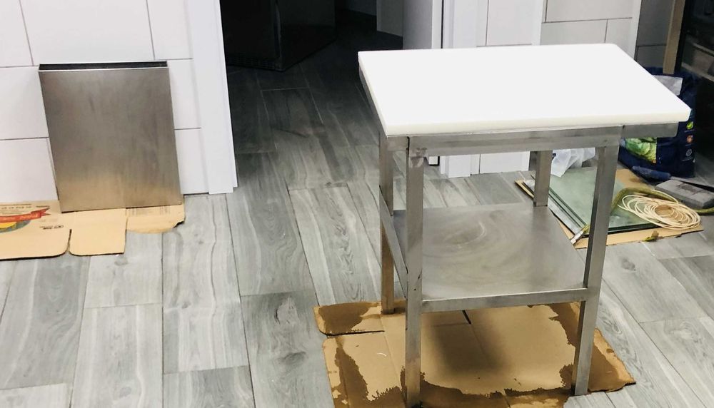 Mesa Inox - Preparação de carnes - Como NOVA