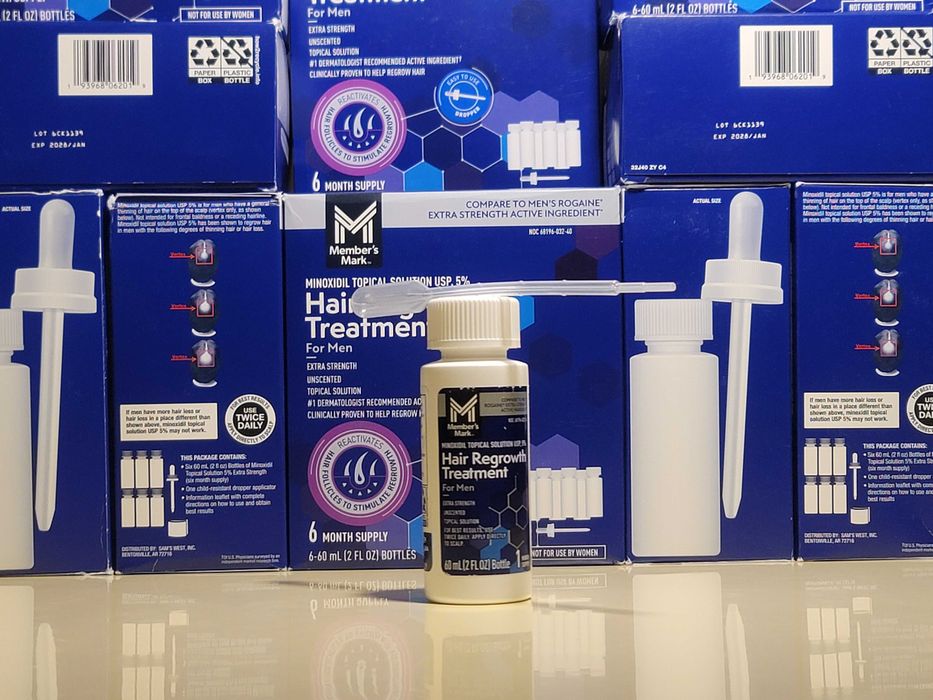 1x Frasco Minoxidil 5% Member’s Mark Líquido (1 Mês) + Pipeta 1ml – O "Gémeo" do Kirkland