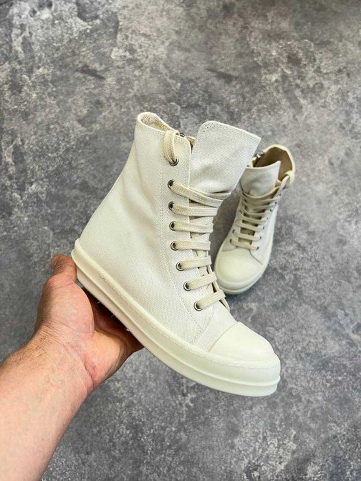 Rick Owens Ramones DRKSHDW milk білі кеди opium archive кеды белые