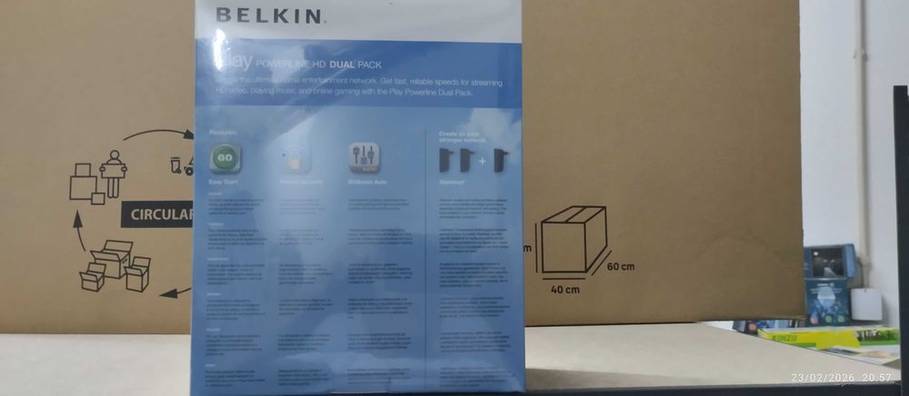 CPL Belkin 1000 Mbps gigabit prise ethernet Secteur Play