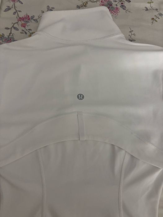 Nowa Biała sportowa obcisła bluza na suwak lululemon white define jacket cropped size 2 xs