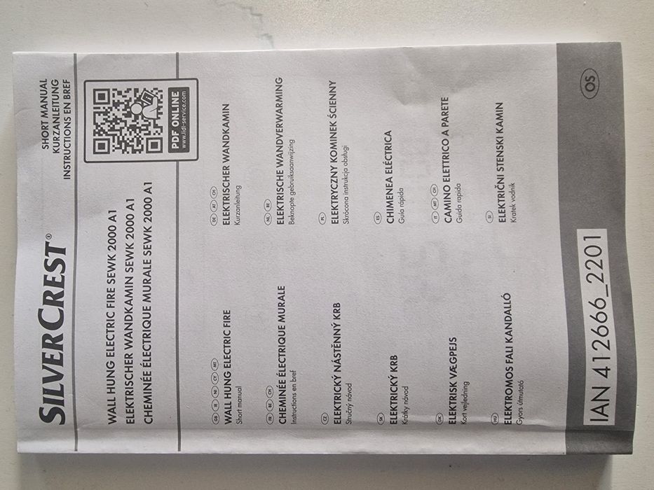Elektryczny kominek ścienny Silvercrest SEWK 2000A1 super cena!