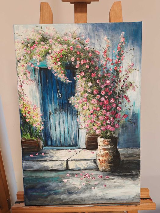 Obraz akrylowy 40x60cm lato Grecja Włochy klimatyczne drzwi