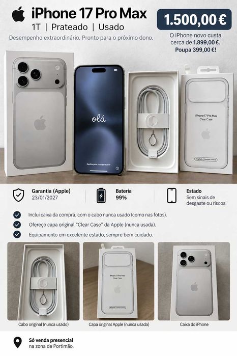 iPhone 17 Pro Max 1T Prateado