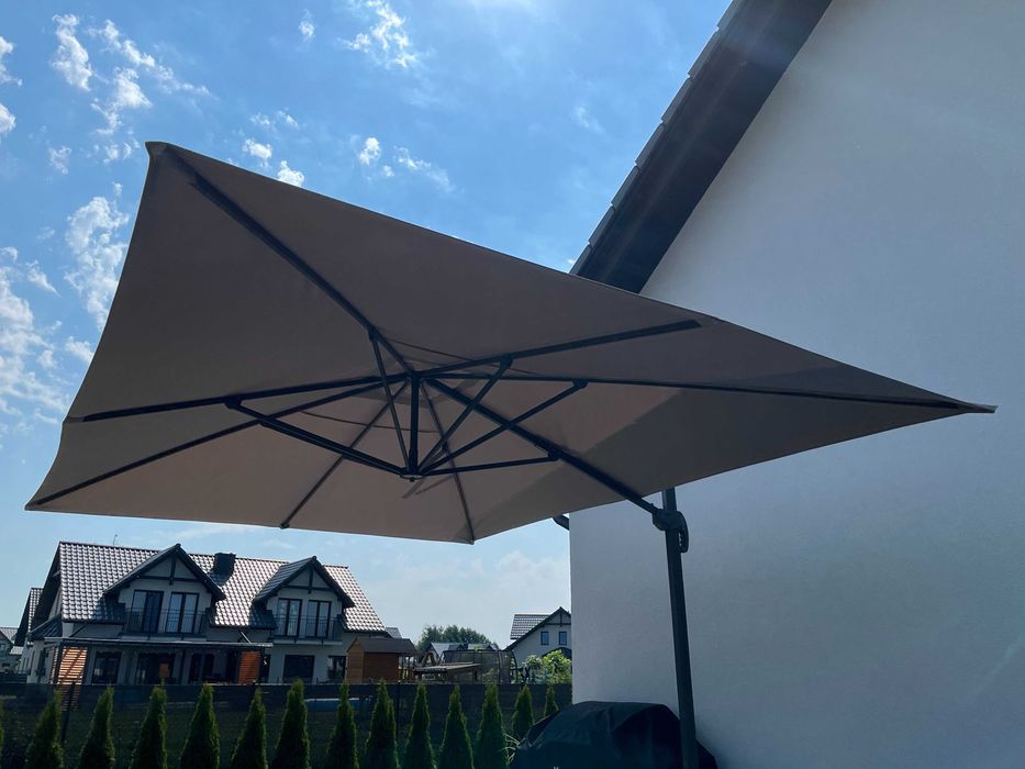 Parasol ogrodowy szary Siena 3x4m