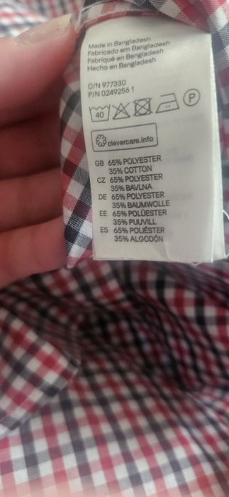 Koszula męska H&M Slim Fit rozmiar L  w  drobną kratkę