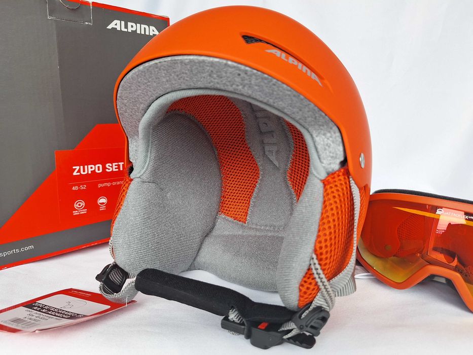 Kask narciarski dziecięcy Alpina Zupo Set Orange Scarabeo XS 48-52cm