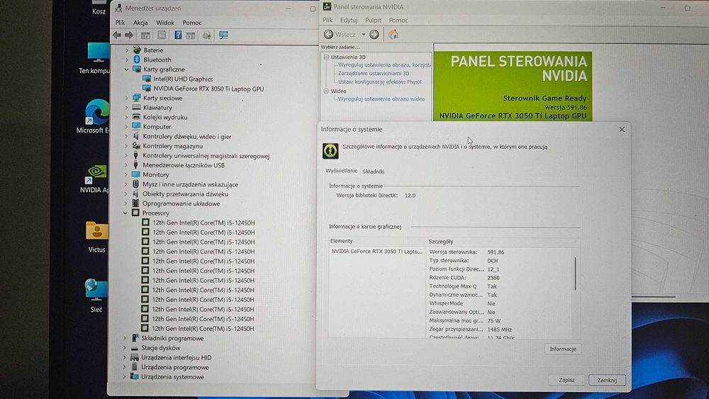 Idealny średniak HP Victus 15 /i5-12450H/RTX 3050Ti/32 GB RAM/Win11