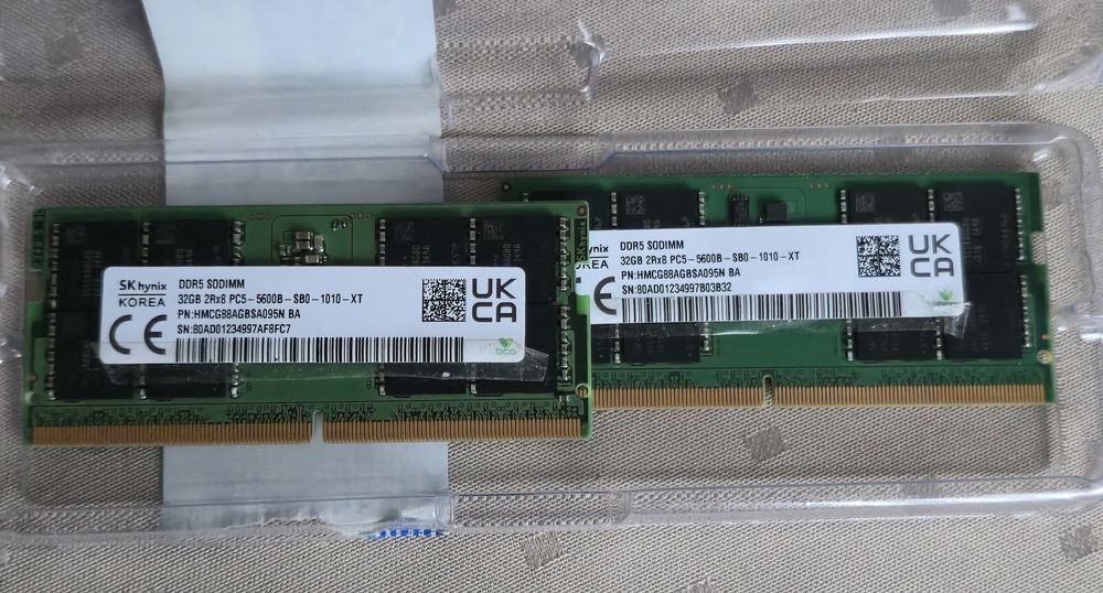 64GB Kit (2x 32GB) SK Hynix Ddr5 Ram 5600MHz So dimm sodimm Laptop