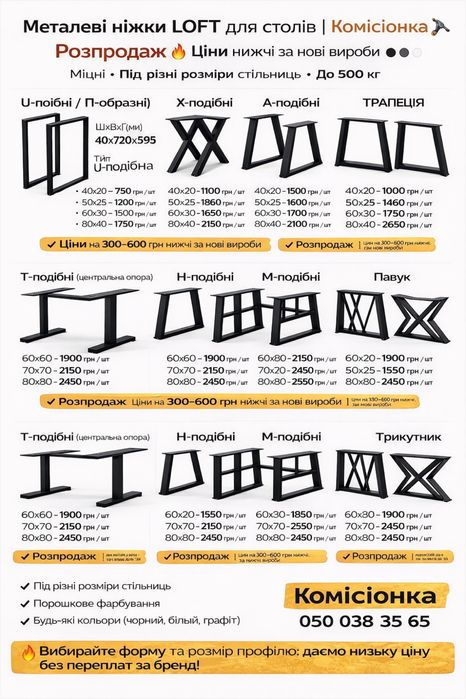 Ніжки для столів  лофт , ніжки , металеві конструкції ,металеві вироби