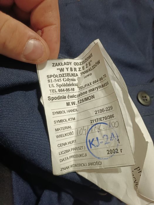 Mundur Marynarski 125/MON spodnie niebieskie smerf