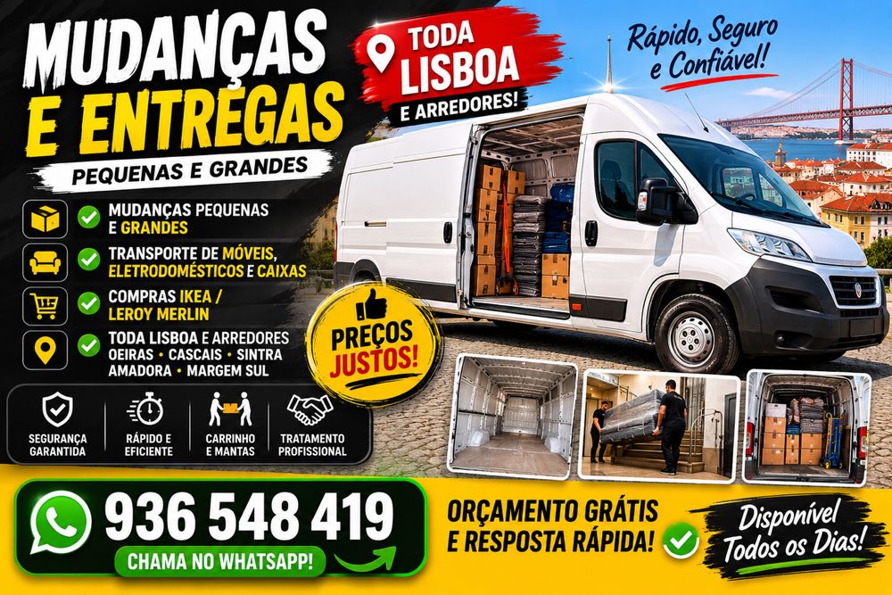 Transporte, mudança, descarte, entulho