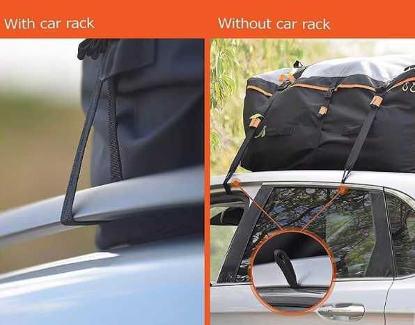 Гачки та нейлонові регульовані ремні для кріплення багажу на даху авто