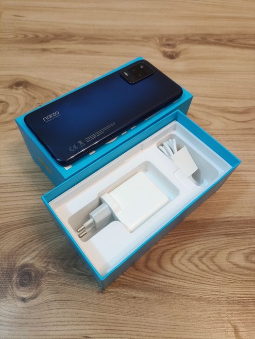 Realme Narzo 30 5G 4+3GB/128GB Komplet Pudełko Ładowarka 2x Szkło
