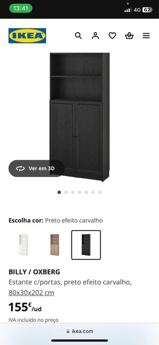 Armário preto com portas por aplicar