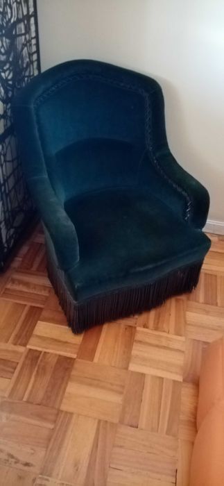 Sofá cadeirão de veludo