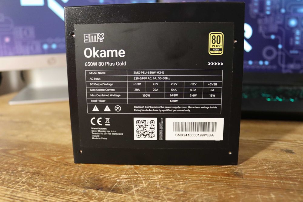 Zasilacz do komputera Silver Monkey X Okame M2 650W 80 Plus Gold(5087)