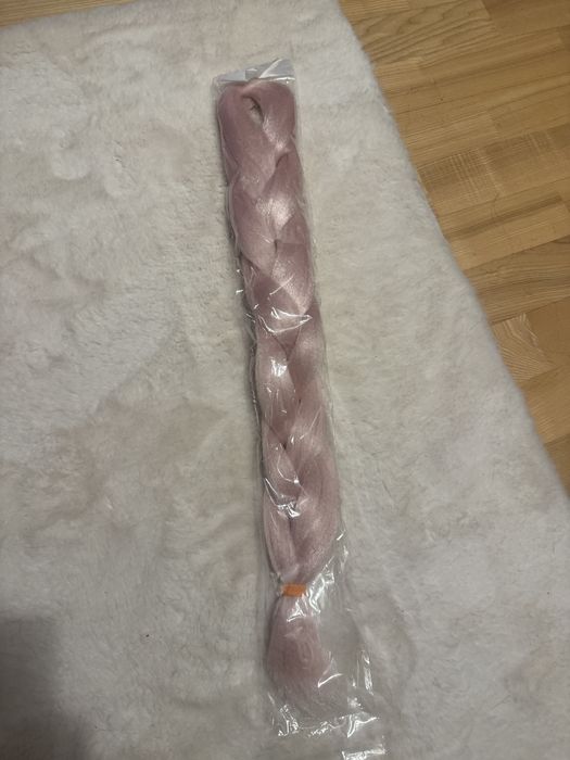 Włosy syntetyczne do warkoczyków / Henlon – Pudrowy Róż