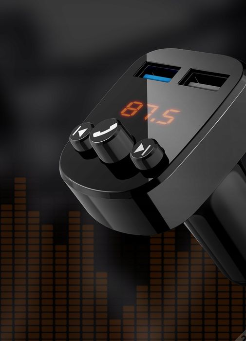 Transmiter Bluetooth Audio Fm Mp3 Bt Ładowarka 2X Usb 3.1A Recci