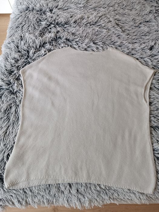 Bluzka bez rękawów biała bawełna L XL