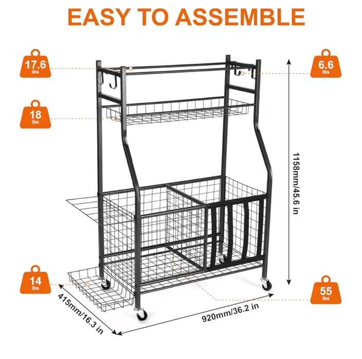 Stojak do sprzetu sportowego