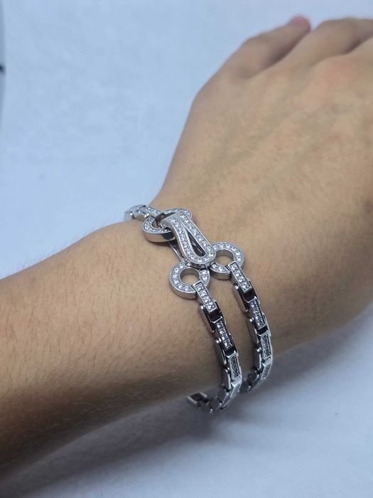 Золотий браслет з фіанітами. Золотой браслет с фианитами