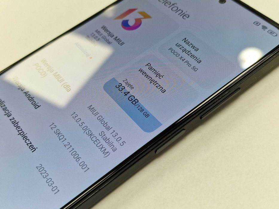 POCO X4 PRO 5G Dual SIM/ 6GB/ 128GB/ Laser Black/ Grade A- + ładowarka