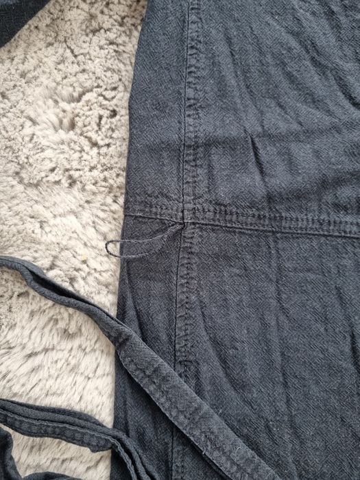 Sukienka granatowa z długim rękawem rozmiar S, H&M len