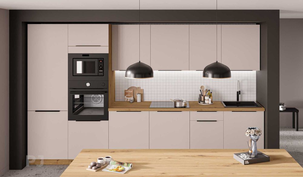 Kuchnia Como, 350cm, cashmere, dąb artisan / projekt / dowolny układ