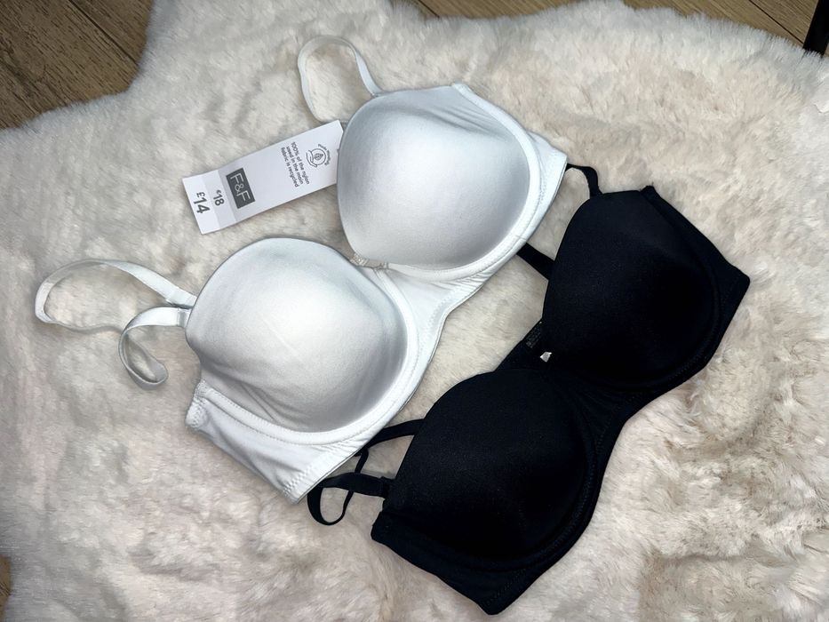 F & F 2 x biustonosze nowe biały i czarny 75 C