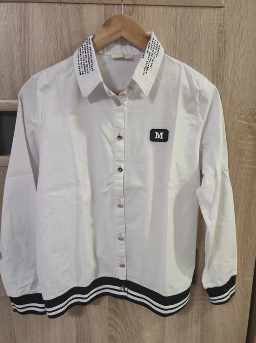 Bluzka Koszula biała napisy M