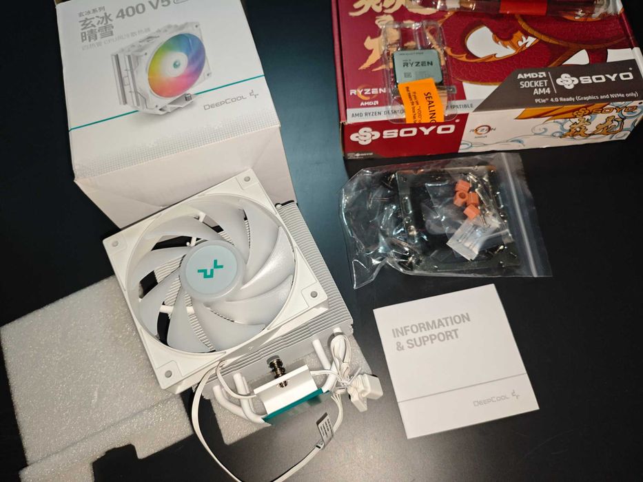 Ryzen 5 3600, B550M SOYO, 32 ГБ DDR4 RGB, Deepcool AG400 ARGB комплект