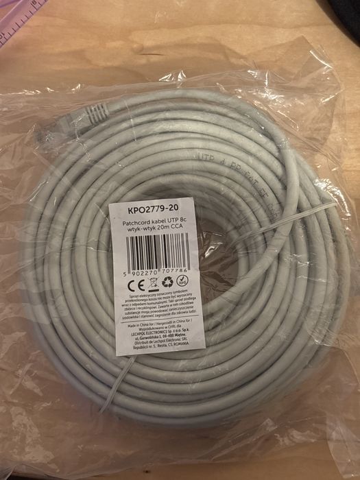 Kabel  UTP 80c RJ45 - 20m NIEUŻYWANY!