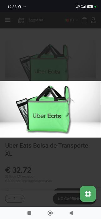 Bolsa Uber eat  para entrega