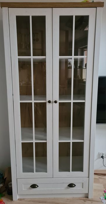 MARKSKEL witryna biała / dziki dąb dwudrzwiowa